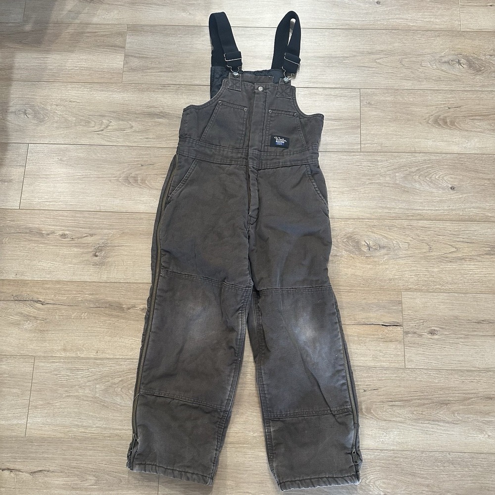 WALLS BLIZZARD Pruf Brown BIB Boys Coveralls Youth Kids Large 12/14 Snow Pants